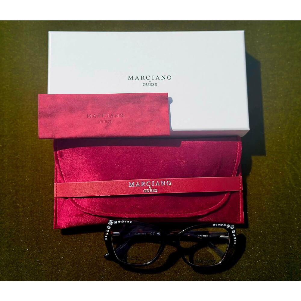 Marciano by Guess GM50001 Black Crystal Cat-Eye Eyeglass Frames NEW - Picture 8 of 8